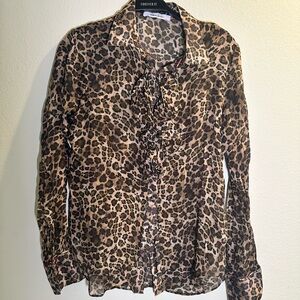 Robert Graham Leopard Print Button Down Shirt